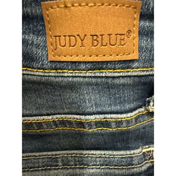 Judy Blue Women's Size 15 / 32 Mid Rise Blue Skinny Fit Denim Jeans 5 Pocket - Picture 4 of 9